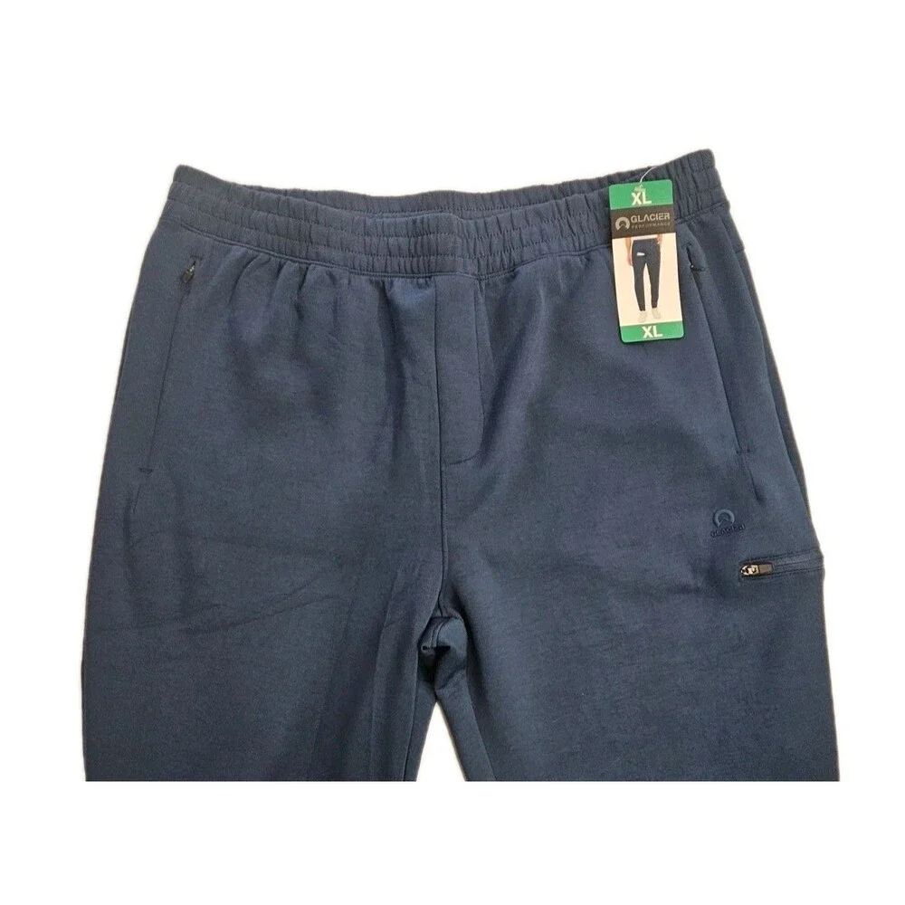 Glacier Men’s Active Sweat Pants /‎ Zippered Pockets / Color Real Navy / New